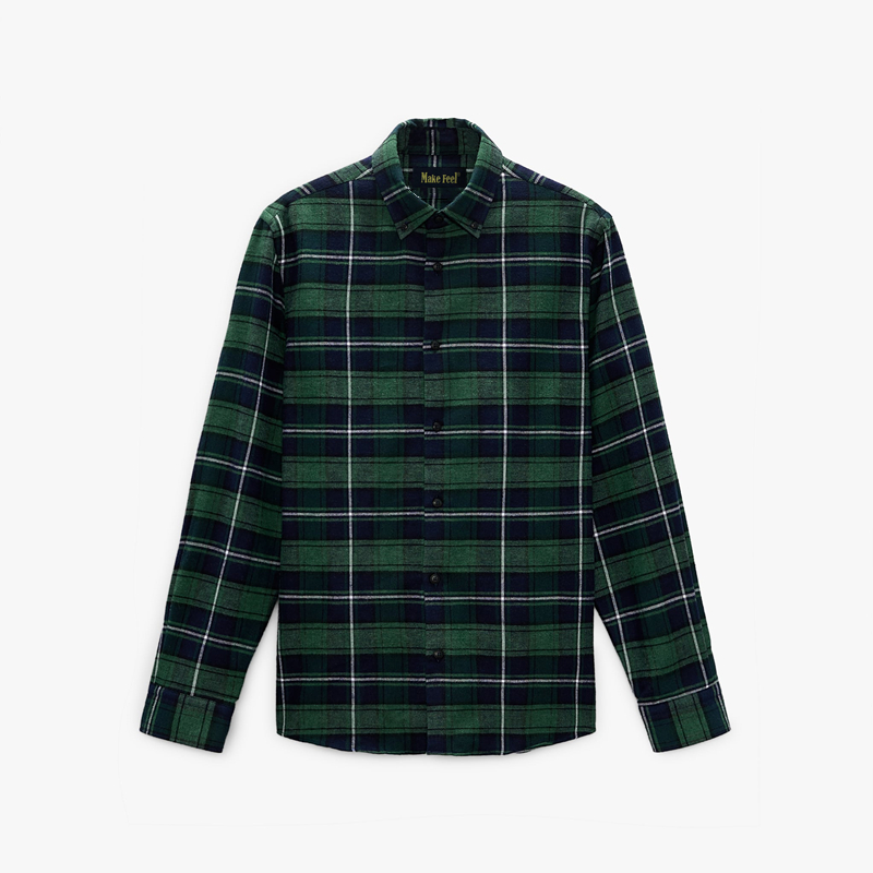天津Green and White Check Shirt
